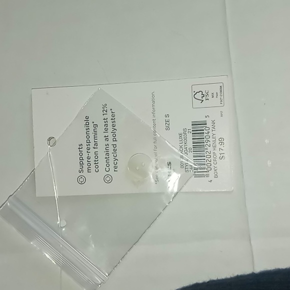 SO Boxy Crop Henley Tank Juniors S - Picture 5 of 5